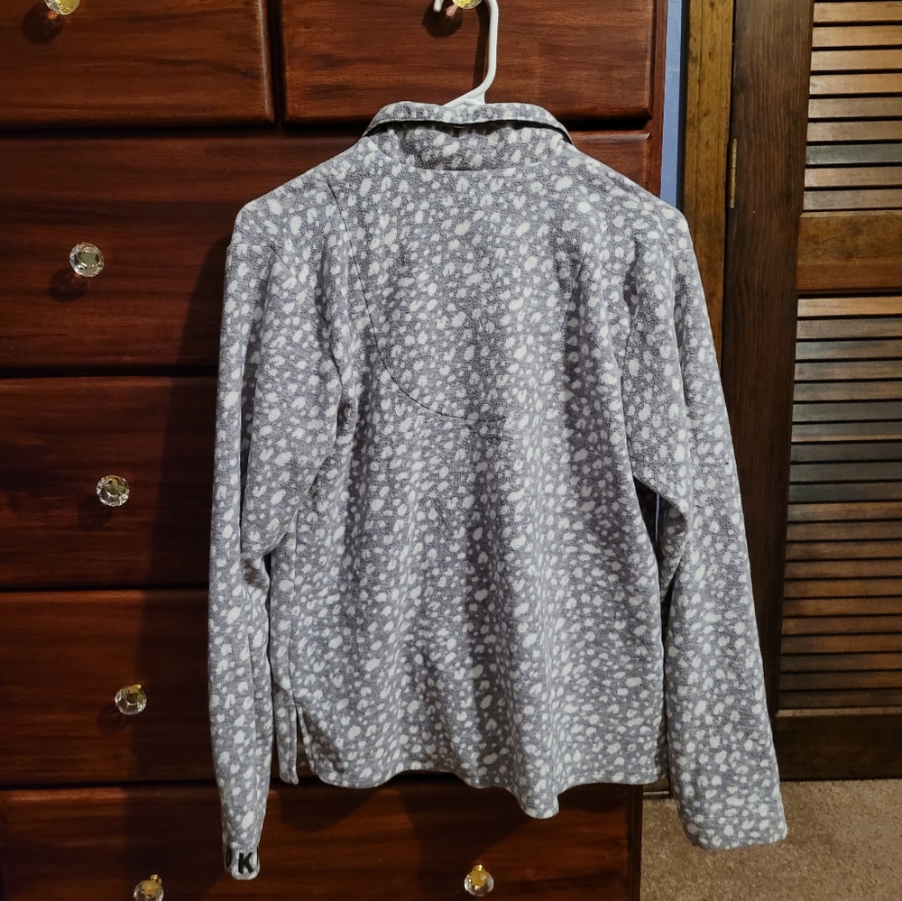 DKNY Pajama Button-Up Long Sleeve Top Grey White Women's Size X-Small XS Shirt - Picture 2 of 9